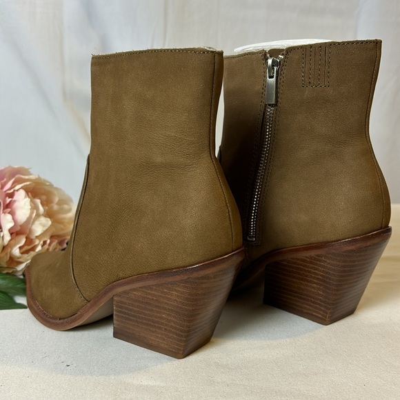 Dolce Vita Volli Suede Western Ankle Booties | Brown Pointed Toe Women’s NEW - Picture 6 of 7